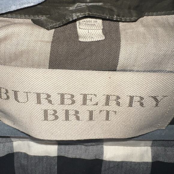 Burberry Brit Erwood Down Puffer Jacket Women’s L Metallic Bronze Olive Y2K - Picture 2 of 16